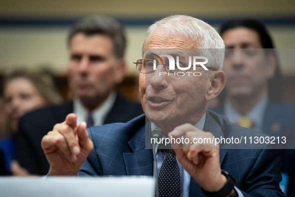 Dr. Anthony Fauci, former Director of the National Institute of Allergy and Infectious Diseases, testifies before the House Select Committee...