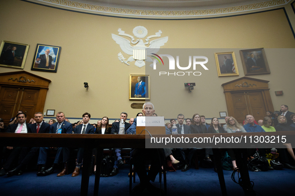 Dr. Anthony Fauci, former Director of the National Institute of Allergy and Infectious Diseases, testifies before the House Select Committee...