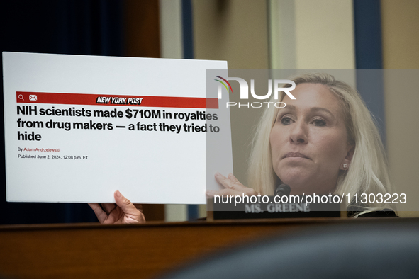 Rep. Marjorie Taylor Greene confronts Dr. Anthony Fauci, former Director of the National Institute of Allergy and Infectious Diseases, durin...