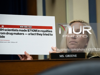 Rep. Marjorie Taylor Greene confronts Dr. Anthony Fauci, former Director of the National Institute of Allergy and Infectious Diseases, durin...