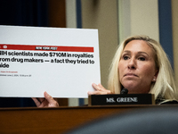 Rep. Marjorie Taylor Greene confronts Dr. Anthony Fauci, former Director of the National Institute of Allergy and Infectious Diseases, durin...