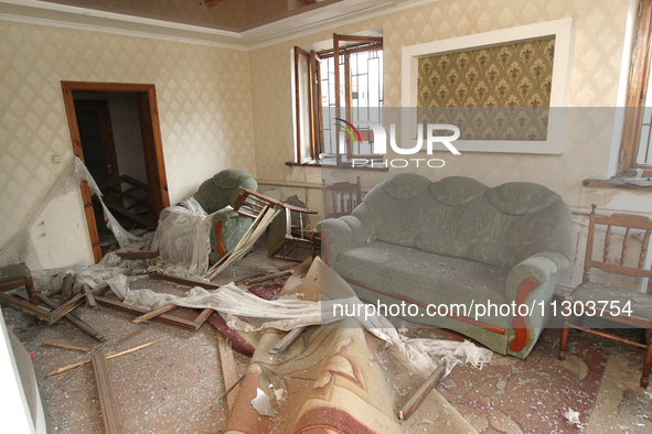 Broken furniture is being seen inside a house following a nighttime Russian missile attack in Dnipro, Ukraine, on June 4, 2024. Ukraine's ai...