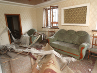 Broken furniture is being seen inside a house following a nighttime Russian missile attack in Dnipro, Ukraine, on June 4, 2024. Ukraine's ai...