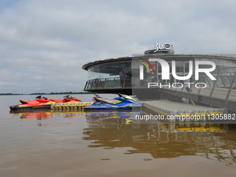 In Porto Alegre, Brazil, on April 6, 2024, the water levels are dropping, revealing the chaos that has taken place where the waters have tak...