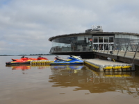 In Porto Alegre, Brazil, on April 6, 2024, the water levels are dropping, revealing the chaos that has taken place where the waters have tak...