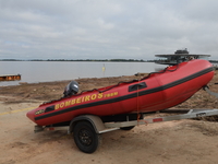 In Porto Alegre, Brazil, on April 6, 2024, the water levels are dropping, revealing the chaos that has taken place where the waters have tak...