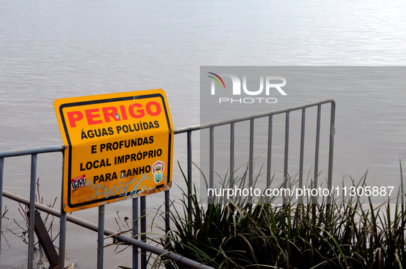 In Porto Alegre, Brazil, on April 6, 2024, the water levels are dropping, revealing the chaos that has taken place where the waters have tak...