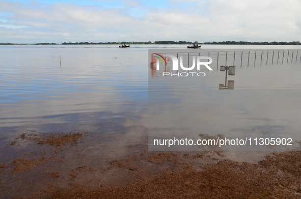 In Porto Alegre, Brazil, on April 6, 2024, the water levels are dropping, revealing the chaos that has taken place where the waters have tak...