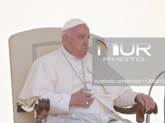 Pope Francis is leading the weekly general audience in Saint Peter's Square, Vatican City, on June 5, 2024. (