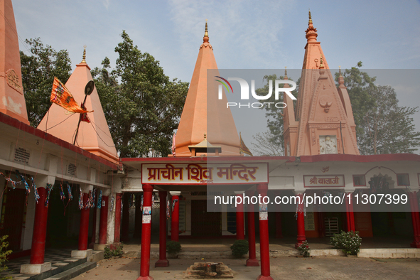 The Prachin Shiv Temple (Prachin Shiv Mandir) is standing in Haldwani, Uttarakhand, India, on April 23, 2024. 