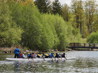 People are boating along Lake Wilcox in Richmond Hill, Ontario, Canada, on May 12, 2024. (