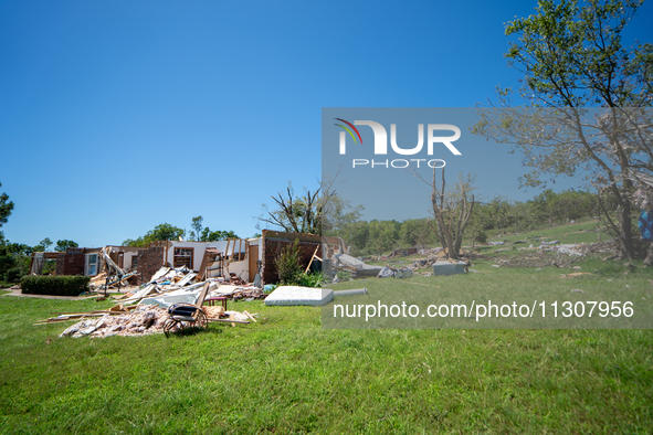 Tornado damage is being seen following the EF-3, EF-2, and EF-1 tornadoes that are impacting the city and local communities on Memorial Day...