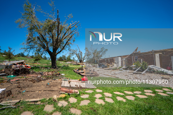 Tornado damage is being seen following the EF-3, EF-2, and EF-1 tornadoes that are impacting the city and local communities on Memorial Day...