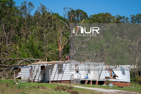 Tornado damage is being seen following the EF-3, EF-2, and EF-1 tornadoes that are impacting the city and local communities on Memorial Day...