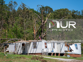 Tornado damage is being seen following the EF-3, EF-2, and EF-1 tornadoes that are impacting the city and local communities on Memorial Day...