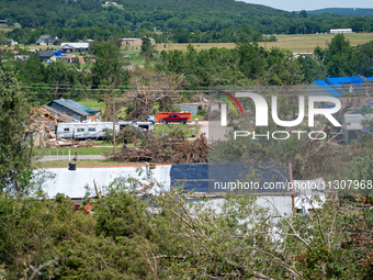 Tornado damage is being seen following the EF-3, EF-2, and EF-1 tornadoes that are impacting the city and local communities on Memorial Day...