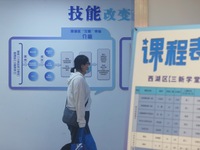 Students are walking into a school to learn new skills in Hangzhou, China, on June 5, 2024. (