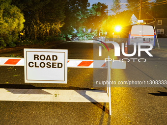 A crew from Washington Gas work on repairs in a Gaithersburg, Maryland neighborhood on June 5, 2024, after a tornado swept through the city....