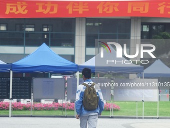 Candidates are walking into a college entrance exam in Hangzhou, Zhejiang province, China, on June 7, 2024. (