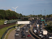 Heavy traffic is being seen at Gardiner Expressway since repairs began on the Gardiner in late March, in Toronto, Canada, on June 06, 2024....