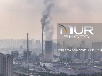 An aerial photo is showing the Huaiyin Power Plant in Huai'an, China, on June 6, 2024. (