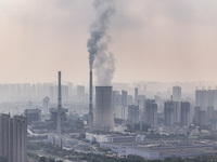 An aerial photo is showing the Huaiyin Power Plant in Huai'an, China, on June 6, 2024. (