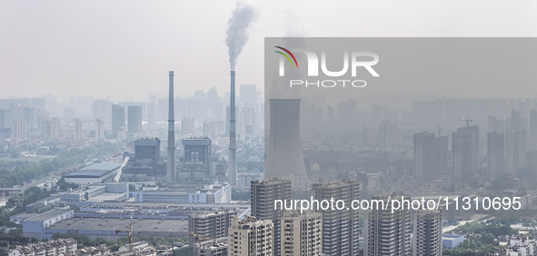 An aerial photo is showing the Huaiyin Power Plant in Huai'an, China, on June 6, 2024. 