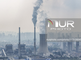 An aerial photo is showing the Huaiyin Power Plant in Huai'an, China, on June 6, 2024. (