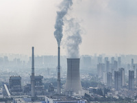 An aerial photo is showing the Huaiyin Power Plant in Huai'an, China, on June 6, 2024. (