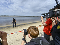 Journalists are filming the head of the Special Pyrotechnics Department of the Main Directorate of the State Emergency Service in Zaporizhzh...