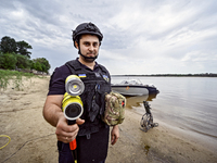 An EOD expert is taking part in the training of State Emergency Service personnel to improve their skills in searching for suspicious object...