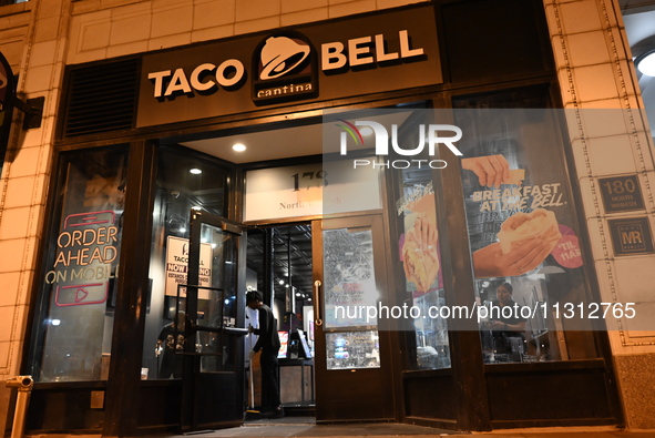 Two people are being shot at Taco Bell on N. Wabash Avenue in downtown Chicago, Illinois, United States, on June 8, 2024. At approximately 1...