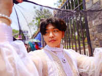 A Nepali participant from the LGBTIQ+ community is posing for a photo while attending the 6th Nepal Pride Parade in Kathmandu, Nepal, on Jun...