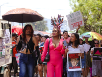 Participants of the 6th Nepal Pride Parade are dancing in the streets of Kathmandu as they rally through the streets of Kathmandu in Kathman...