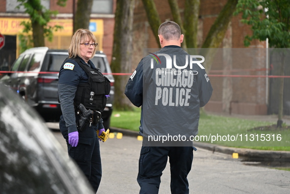 An unidentified male victim is being shot and killed in Chicago, Illinois, United States, on June 8, 2024. At approximately 5:14 p.m., Satur...