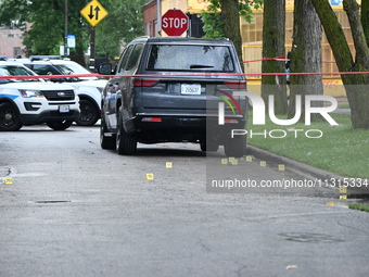 An unidentified male victim is being shot and killed in Chicago, Illinois, United States, on June 8, 2024. At approximately 5:14 p.m., Satur...