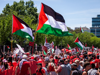 Thousands of pro-Palestinian demonstrators encircle the White House, forming a ‘red line’ to call for a end to Israel’s siege of Gaza, Washi...