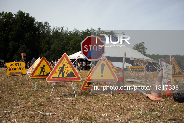 Tools for the black bloc's use. Nearly 5,000 people are participating in a weekend of action called 'Roue Libre' in Tarn, France, on June 8,...