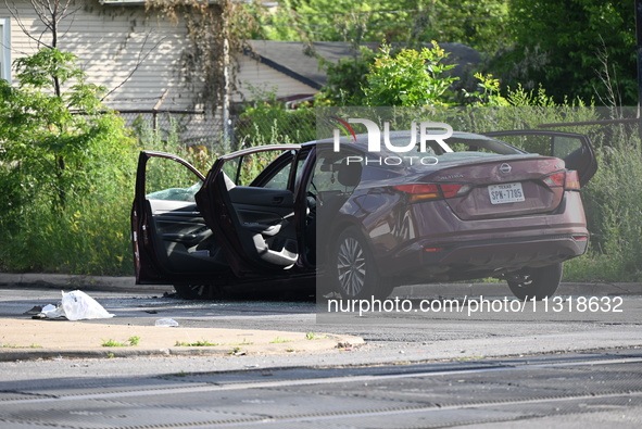 A 28-year-old male victim is being shot multiple times and killed in a shooting in Chicago, Illinois, United States, on June 9, 2024. At app...