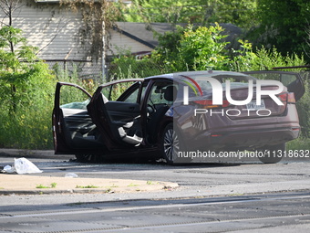 A 28-year-old male victim is being shot multiple times and killed in a shooting in Chicago, Illinois, United States, on June 9, 2024. At app...