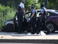 A 28-year-old male victim is being shot multiple times and killed in a shooting in Chicago, Illinois, United States, on June 9, 2024. At app...