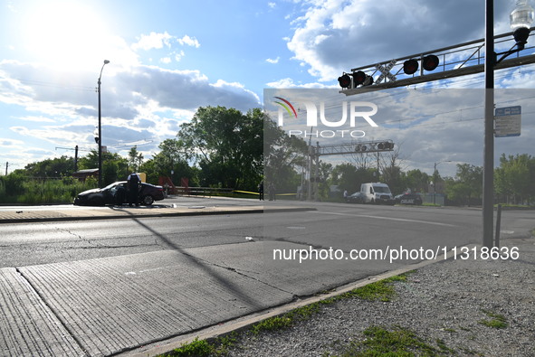 A 28-year-old male victim is being shot multiple times and killed in a shooting in Chicago, Illinois, United States, on June 9, 2024. At app...