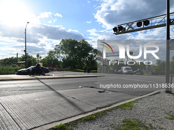 A 28-year-old male victim is being shot multiple times and killed in a shooting in Chicago, Illinois, United States, on June 9, 2024. At app...