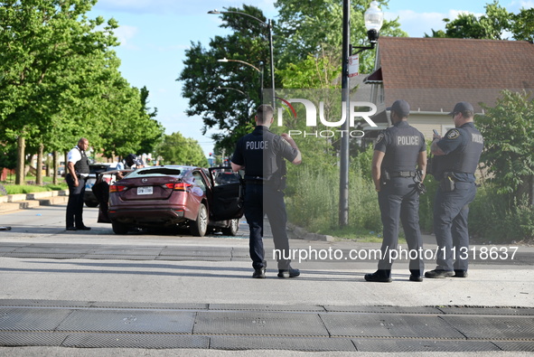 A 28-year-old male victim is being shot multiple times and killed in a shooting in Chicago, Illinois, United States, on June 9, 2024. At app...