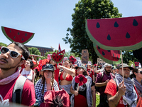 Thousands of pro-Palestinian demonstrators encircle the White House, forming a ‘red line’ to call for an end to the siege of Gaza and Americ...