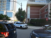 Police are present at the scene outside 1600 S. Prairie Avenue, Chicago, Illinois, United States, on June 10, 2024. Chicago police are on th...