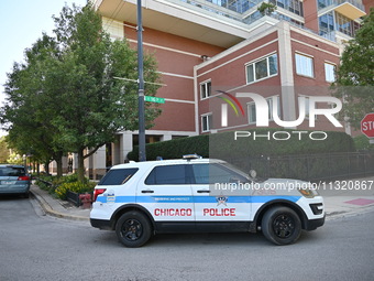 Police are present at the scene outside 1600 S. Prairie Avenue, Chicago, Illinois, United States, on June 10, 2024. Chicago police are on th...