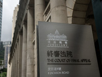 A general view is showing a sign for The Court of Final Appeal in Hong Kong, on June 11, 2024. (