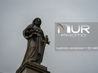 A statue of Lady Justice is standing at The Court of Final Appeal in Hong Kong, on June 11, 2024. (