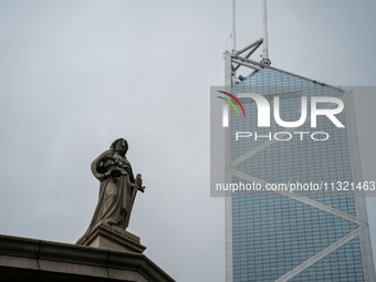 A statue of Lady Justice is standing at The Court of Final Appeal in Hong Kong, on June 11, 2024. (